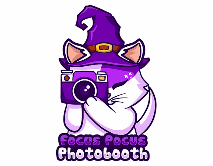 Cute witch cat logo