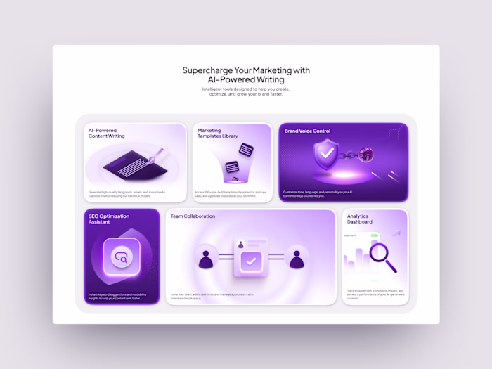 Bento UI design for SaaS landing page