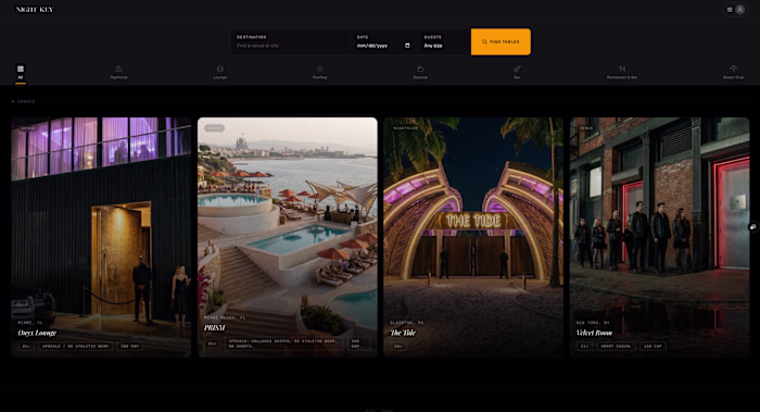 Nightkey — a four-sided nightlife marketplace I built end to...