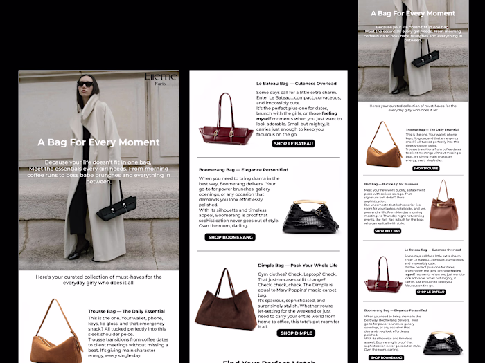 Email Campaign for Elleme Paris