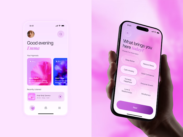 Inner Bloom Hypnosis App UI/UX Design