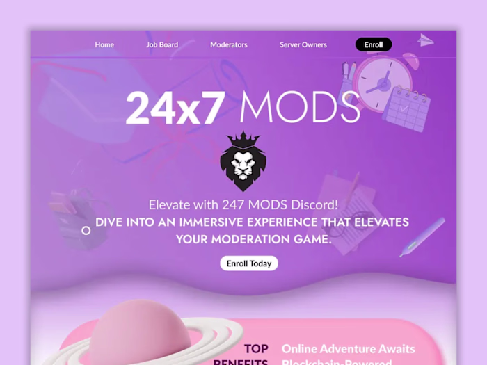 24x7 MODS Website UI Design