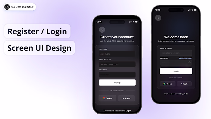 Register / Login Mobile UI Concept