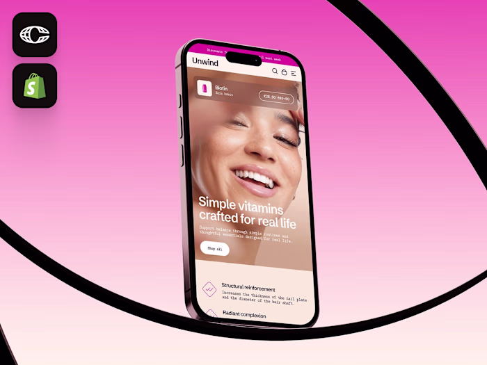 Framer eCommerce website made for modern pharma brands