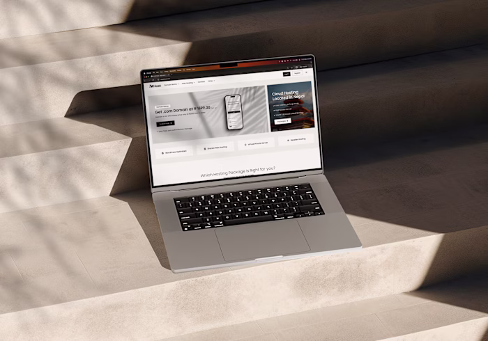 Minimal Web Hosting Landing Page Macbook Mockup