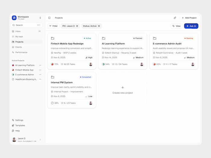 Project Dashboard Concept — Built for Real Work A lightweigh...