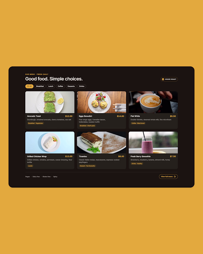 An online menu shouldn't feel like a PDF scan. Here's what a...