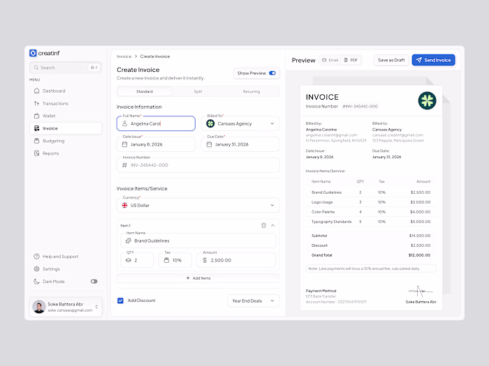 Invoice Maker Dashboard