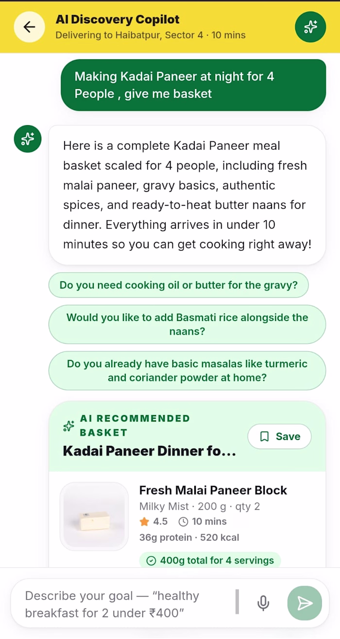 Blinkit AI Discovery Copilot – Conversational Shopping MVP