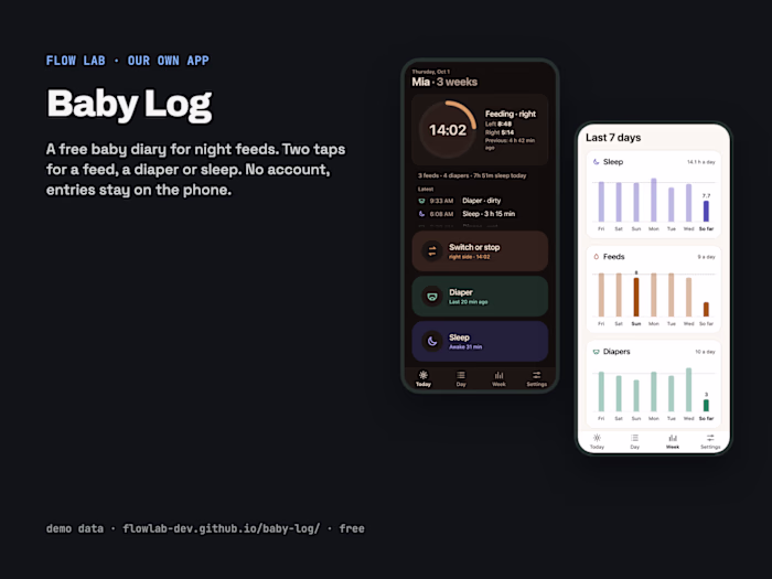 Baby Log: a free baby diary for night feeds