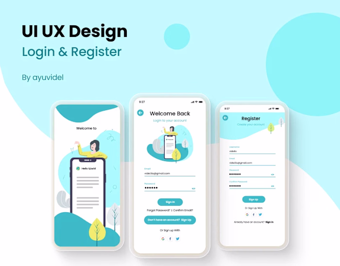 Log in / Register UI UX Design