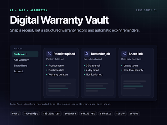 Digital Warranty Vault: AI Receipt OCR + Expiry Reminders