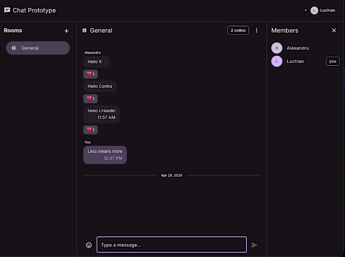 Chat Prototype for a client