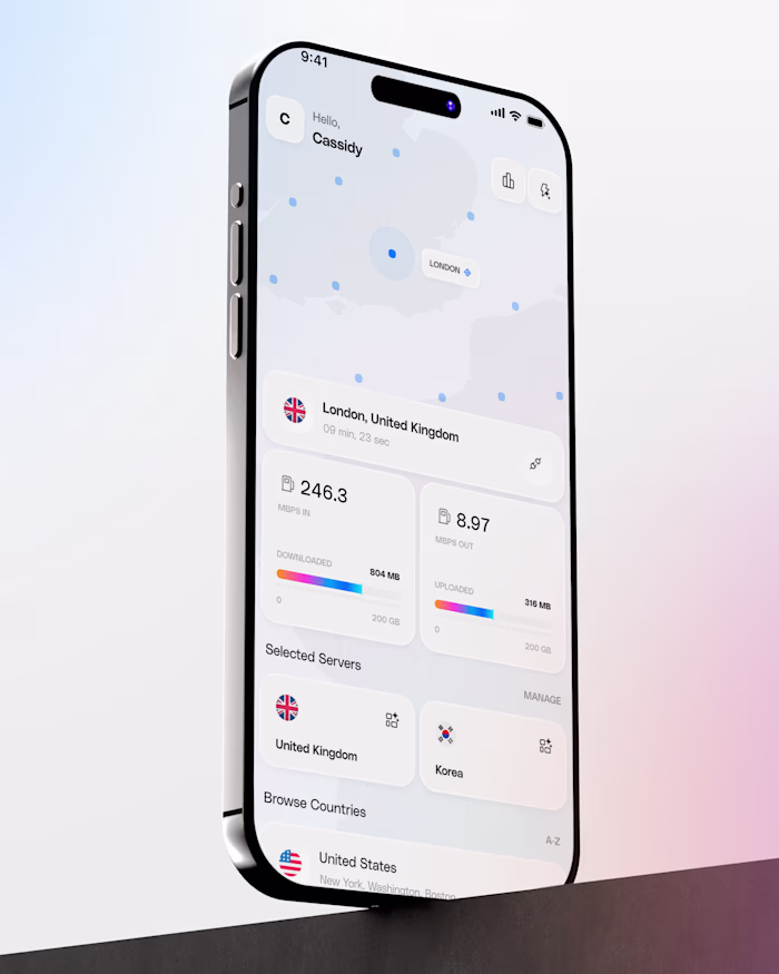 Light mode for my Vpn client design