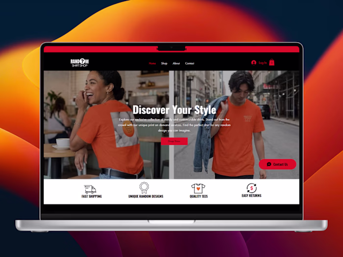 Wix eCommerce Website Design for RandomShirtShop