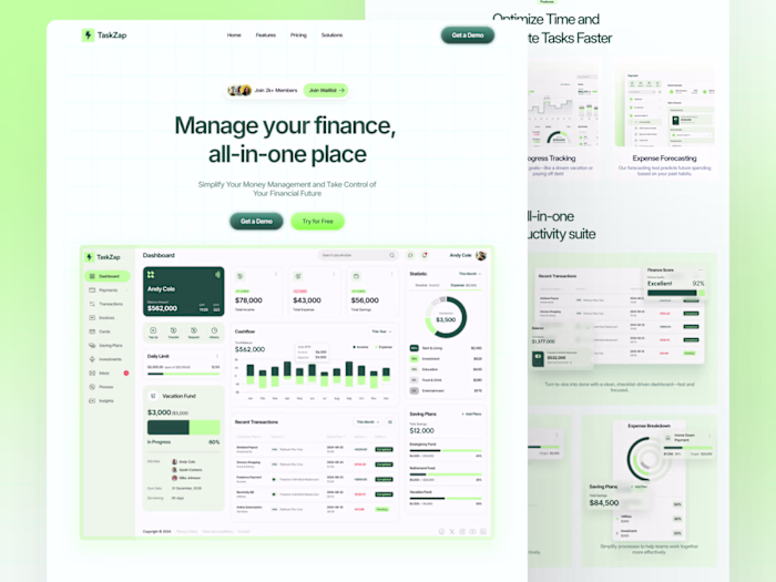 Fintech Web UI/UX Design & Framer Development