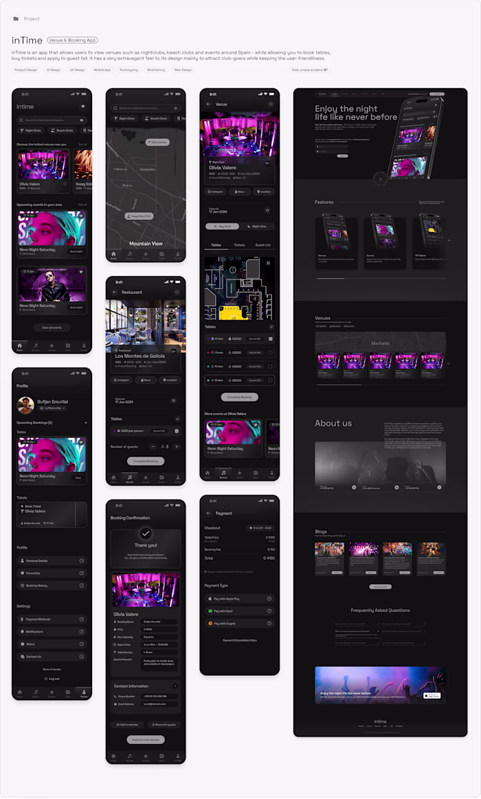 inTime is an app that allows users to view venues such as ni...