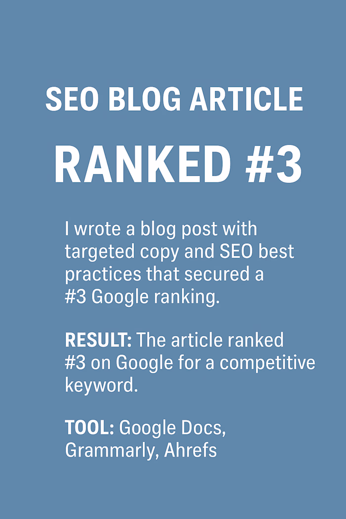 SEO Content Creation for Personal Finance Blog