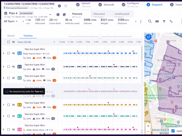 Dashboard and Features of AI Logistics planning software