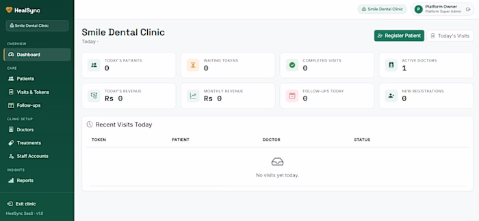 HealSync is a clinic management