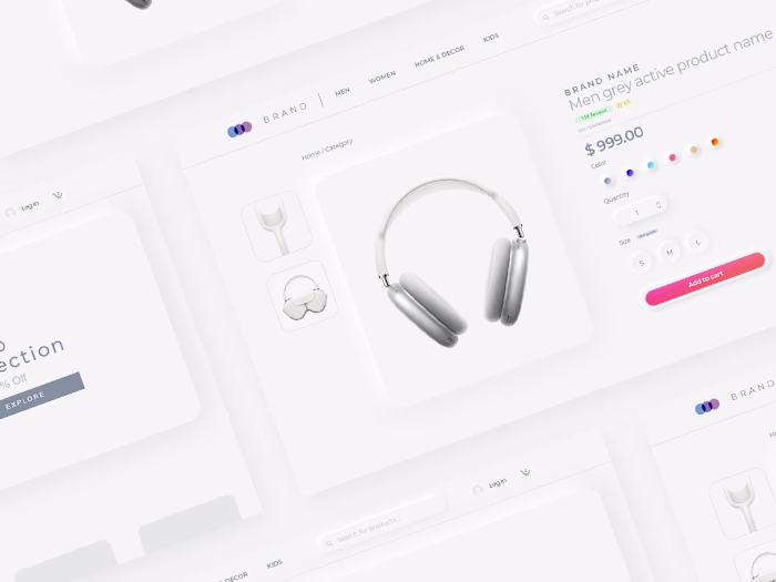 Ecommerce website — Neumorphism