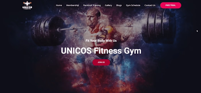 Gym Business Website using WordPress