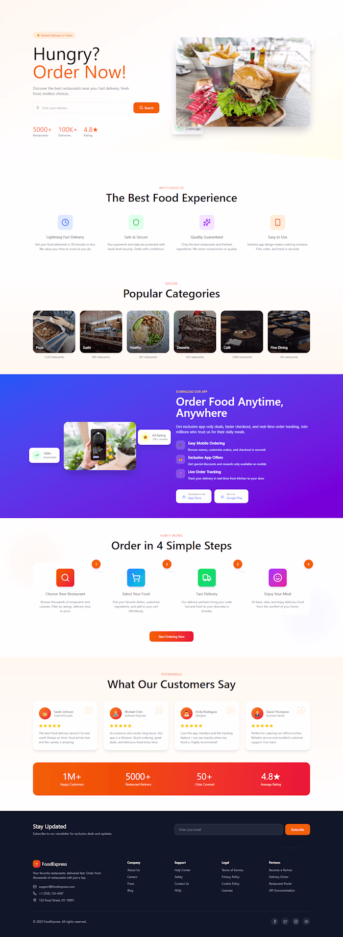 FoodExpress – Food Delivery Landing Page (Case Study)