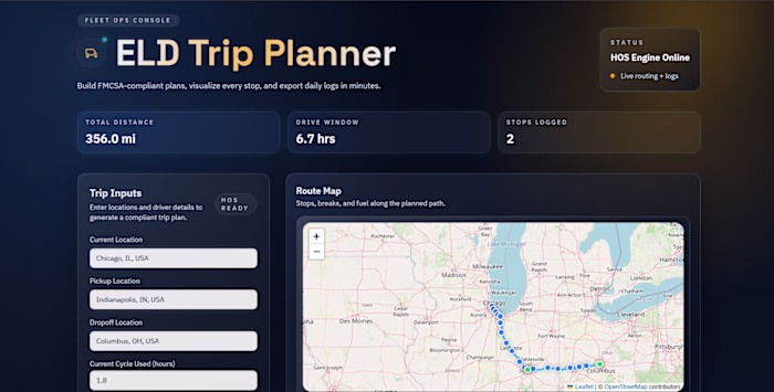 Trip Tracker app for drivers