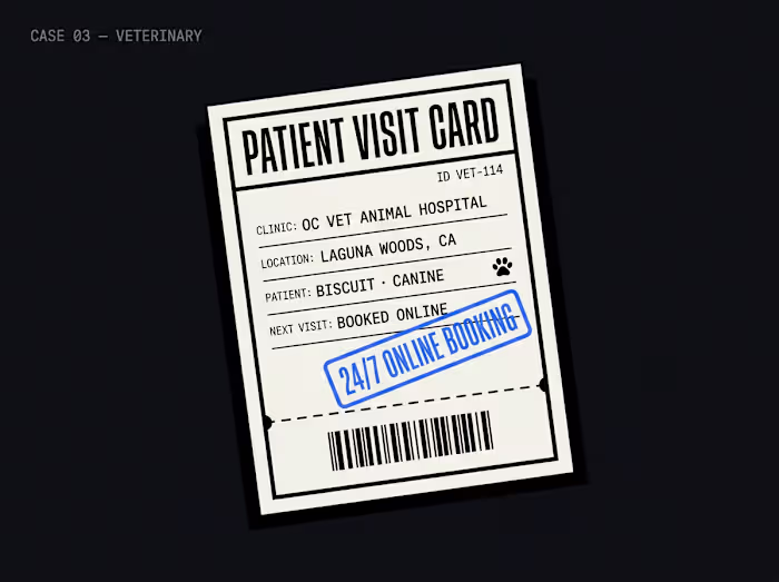 OC Vet Animal Hospital Website Development