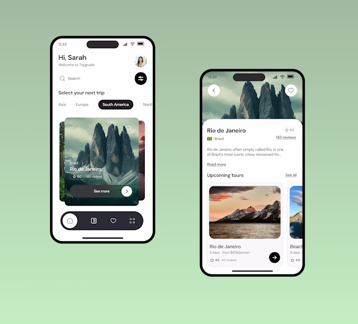 Day 3/75 UI Challenge 🌍 Designed TripGuide – a travel app U...