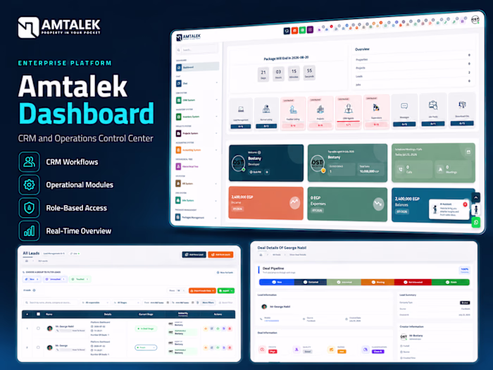 Amtalek Dashboard: Enterprise CRM and Operations