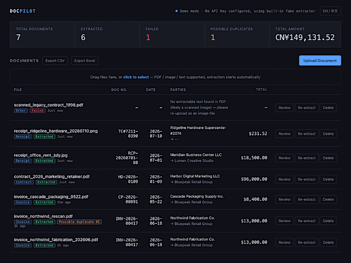 DocPilot — AI Document Extraction & Review