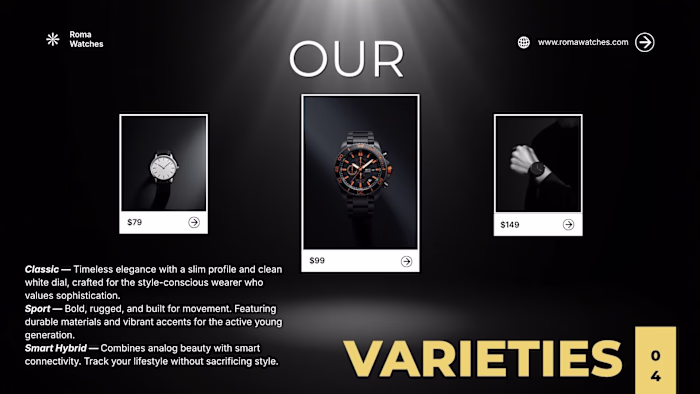 New Portfolio Project: ROMA Watches
