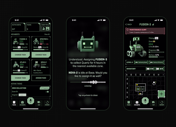 Hexabot: Lunar Resource Management App