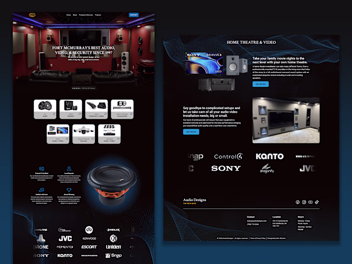 Website for A/V tech shop