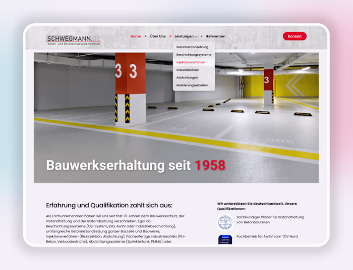Schwermann – Bauwerkserhaltung & Industrial Flooring