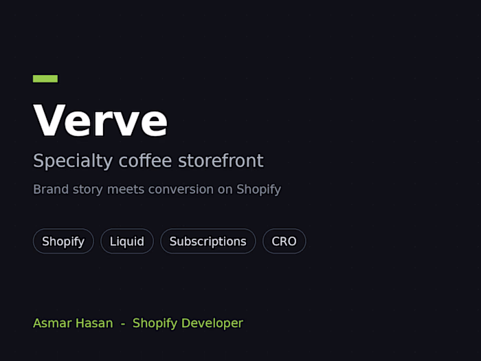 Verve - Specialty Coffee Shopify Storefront