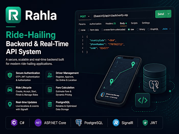 Rahla – Ride-Hailing Backend & Real-Time API System
