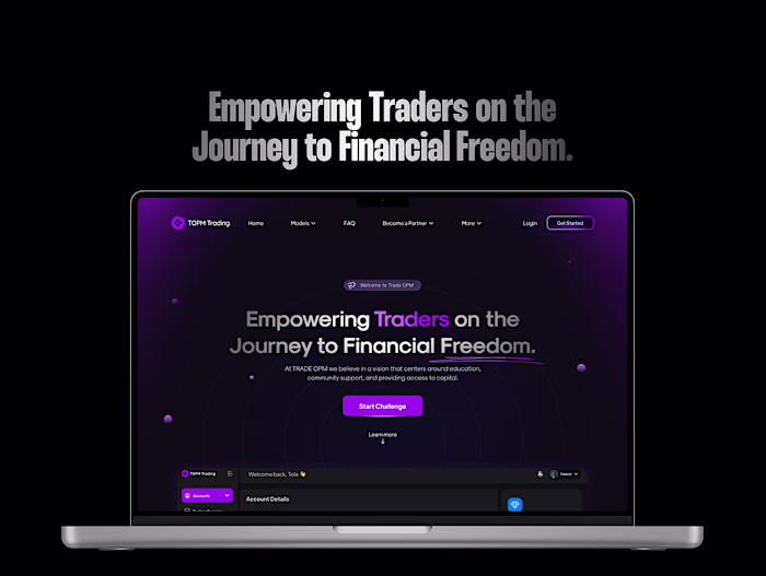 Trade OPM. Prop Firm Website :: Behance