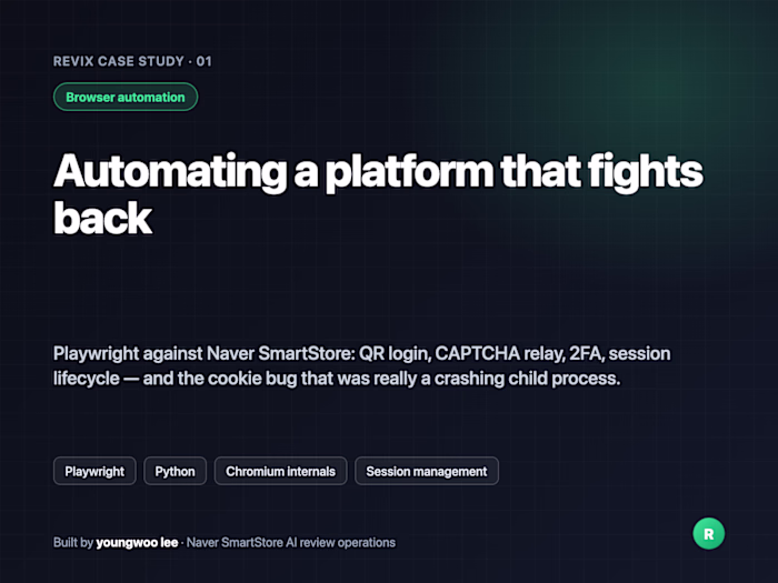 Revix: Automating Naver SmartStore with Playwright