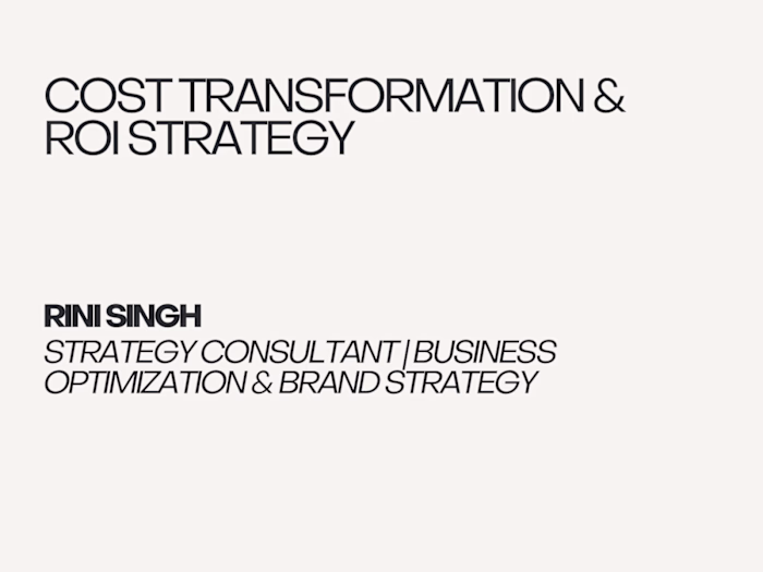 Cost Transformation & ROI Strategy