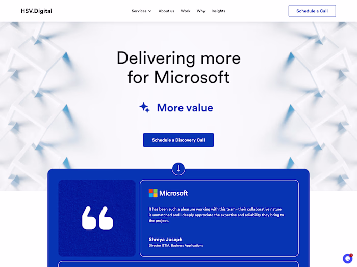 Webflow Development of HSV Digital Website