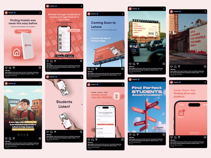 Instagram Branding Posts for HostellMe
