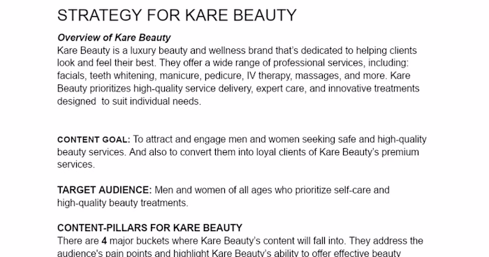 Content Marketing Strategy for Kare Beauty