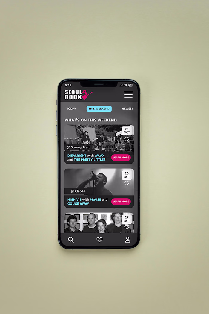 Seoul Rock - Desktop & Mobile App Design