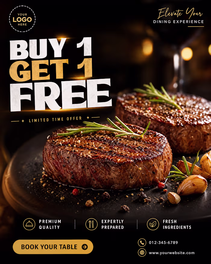 Luxury Restaurant Promotional Poster Design