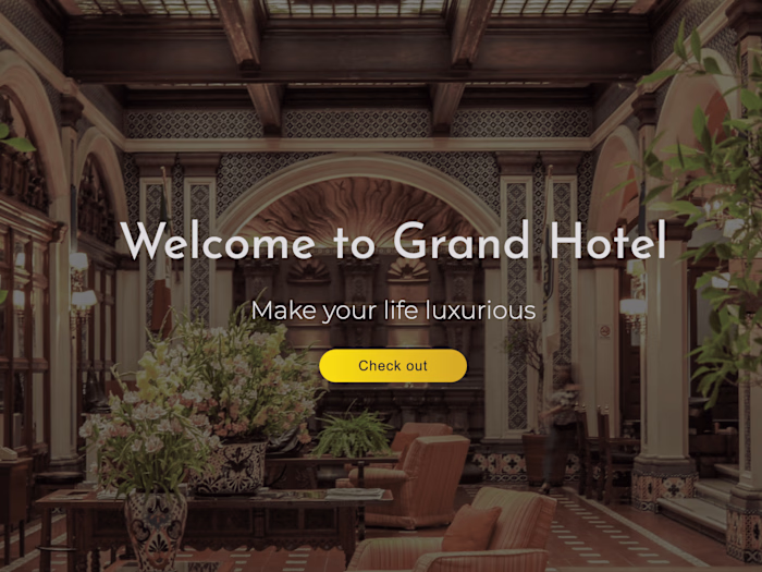 Web Landing for Grand Hotel 