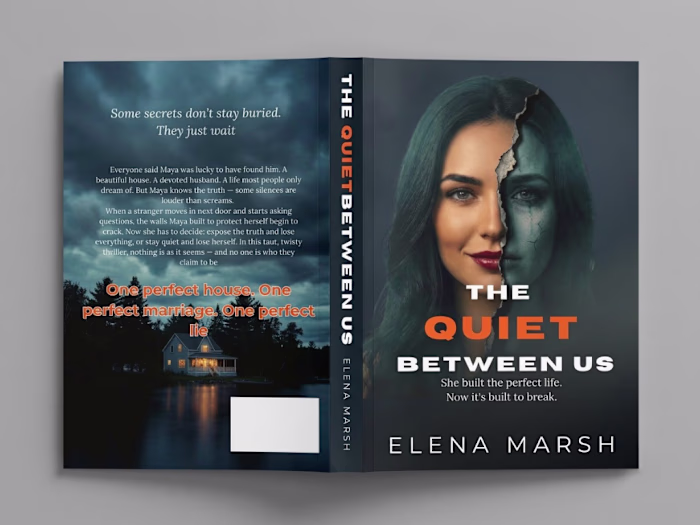 The quiet between us — Psychological Thriller Book Cover Design
