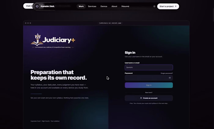 JudiciaryPlus: AI Study Platform for Law Exam Prep