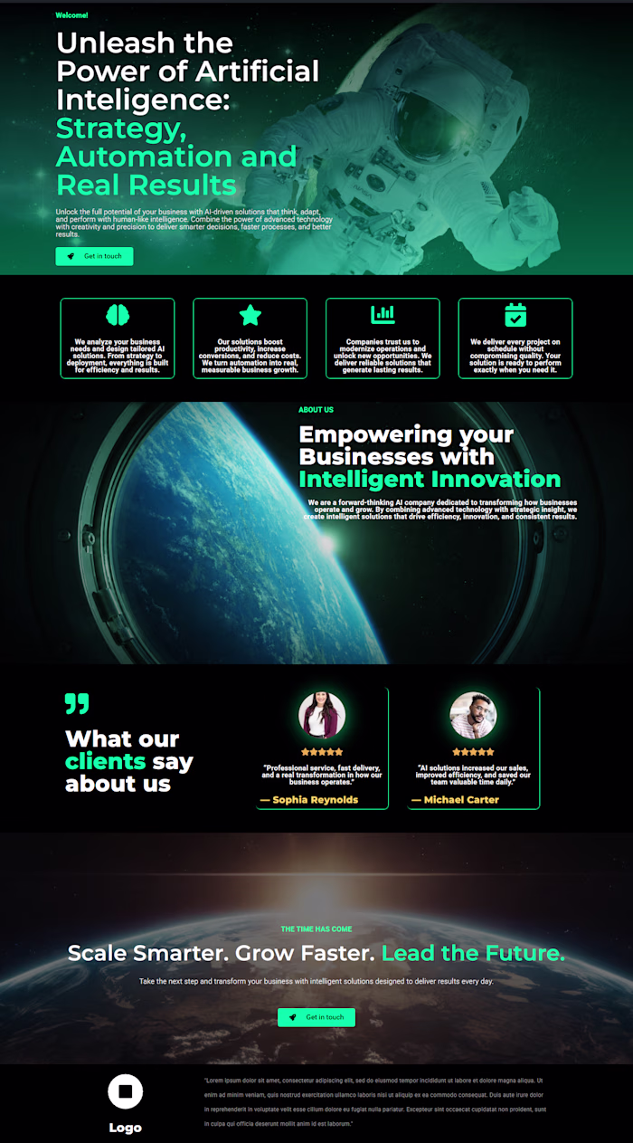 AI Company (Space Theme):
Futuristic AI